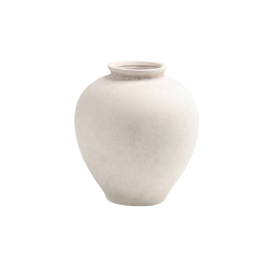 WHITE TERRACOTTA VASE SMALL