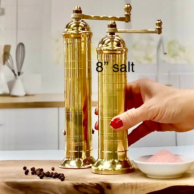 'Brass Mill' - 8" salt grinder