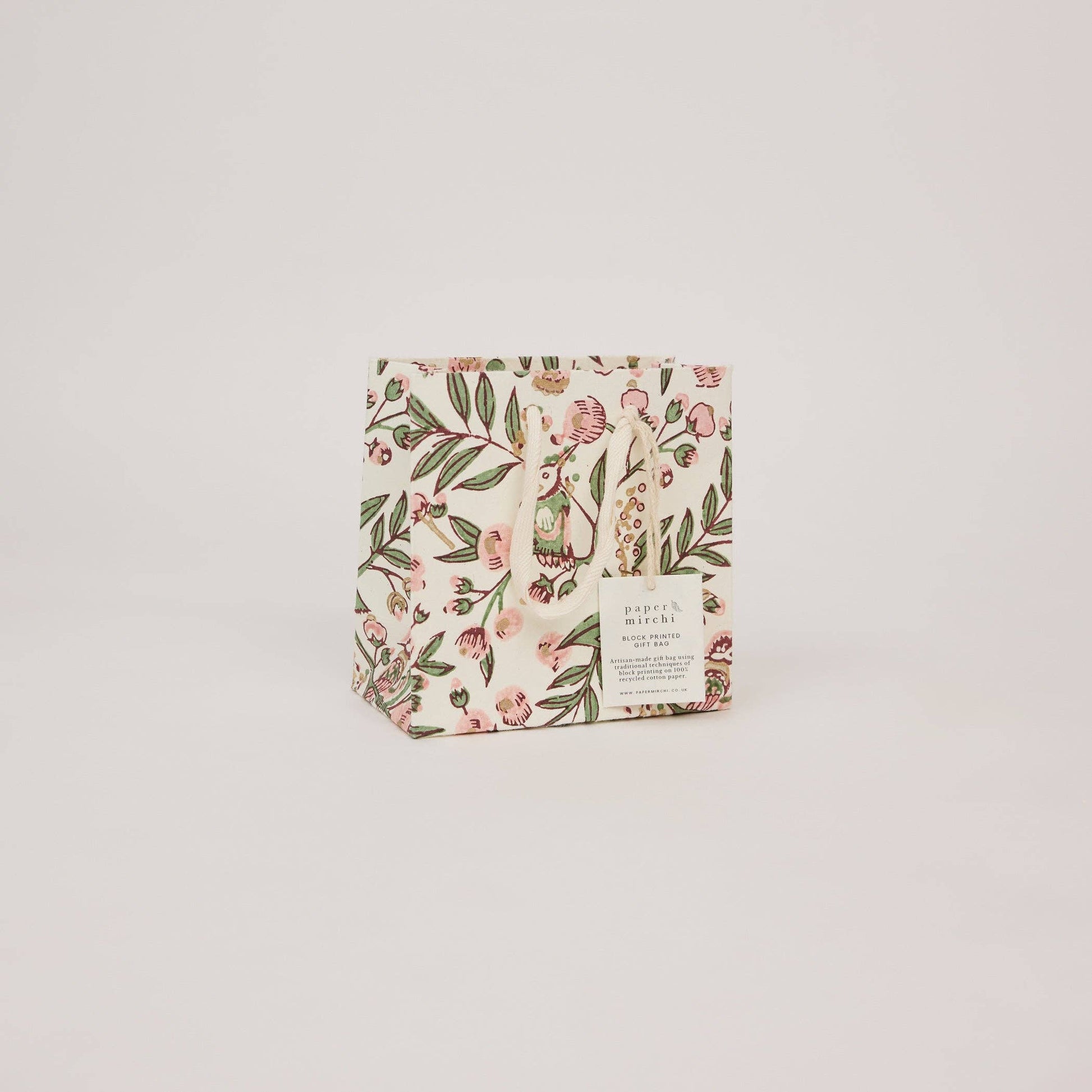 Block Printed Gift Bags (Small) - Blush Refresh - Magnolia Lane co. Home + Garden + Gift