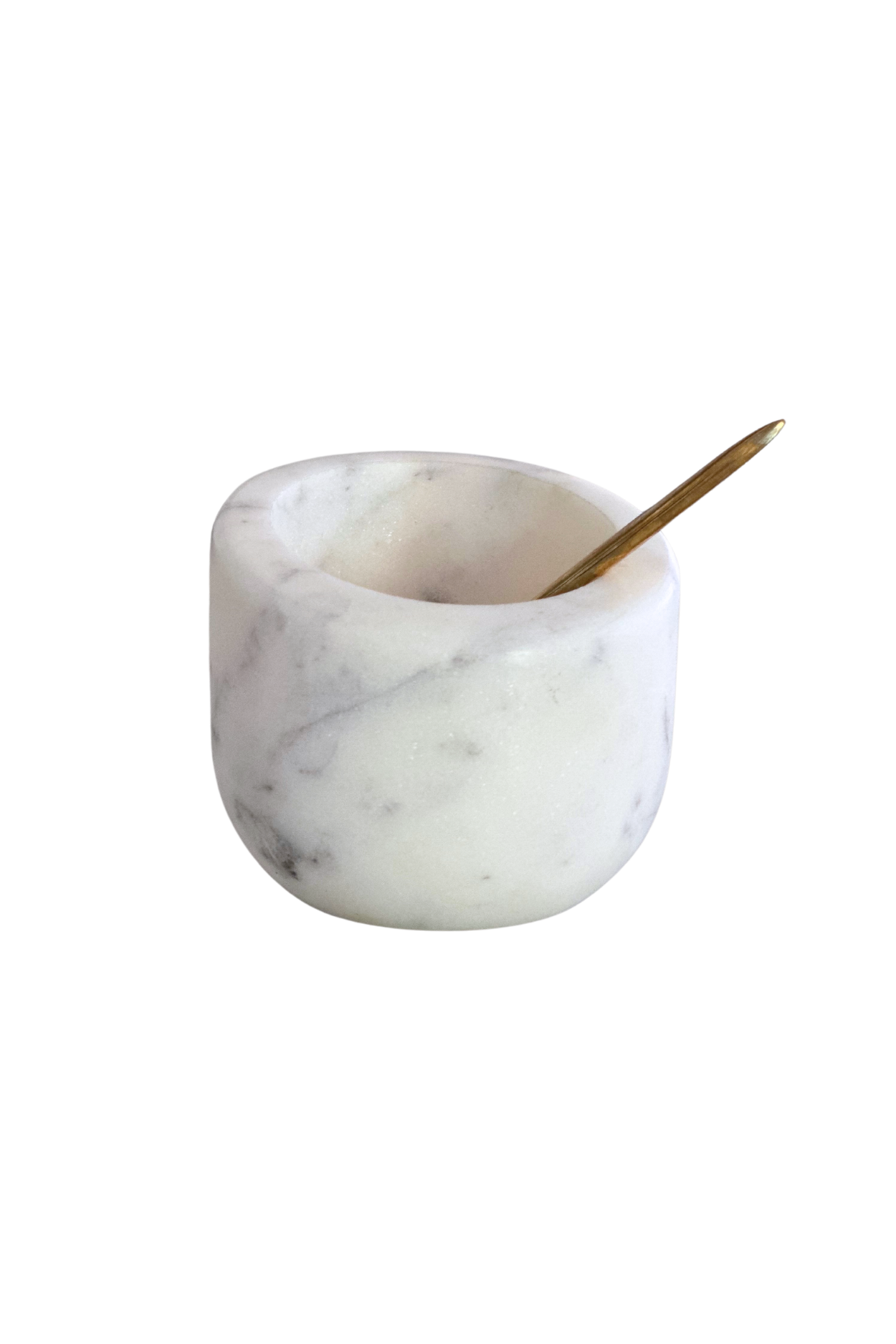 Marble Salt Cellar with Brass Spoon - Magnolia Lane co. Home + Garden + Gift