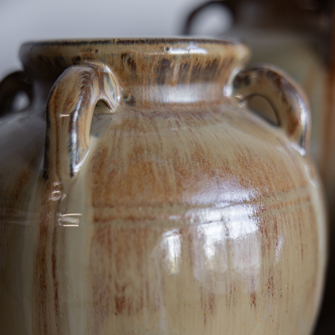 Chevalier Cream Glazed Vase With Handles