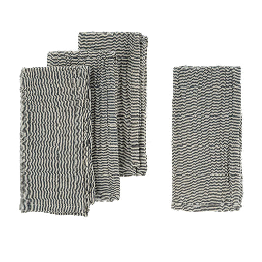 Stripe Double Cloth Napkins S/4, Blue