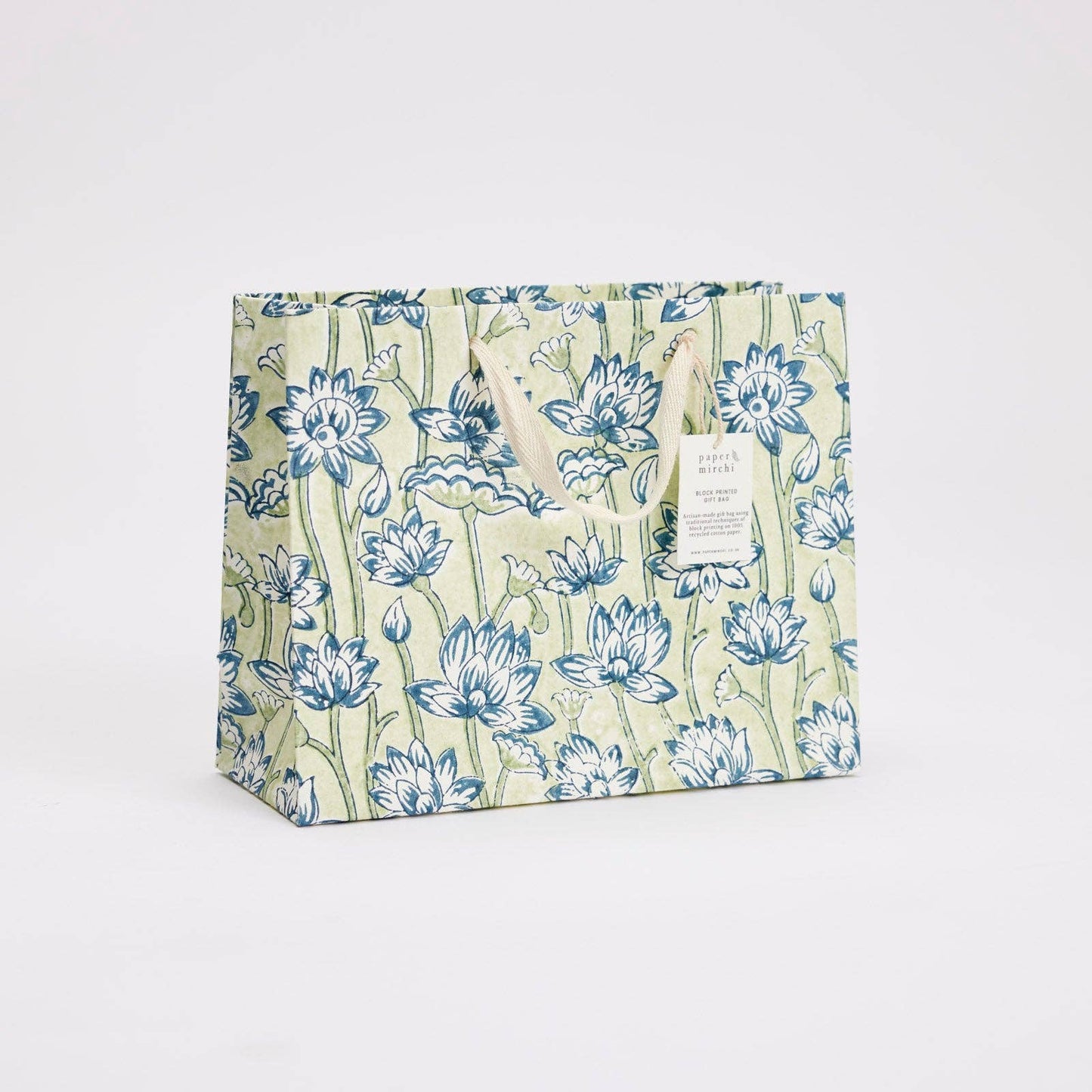 Block Printed Gift Bags (Medium) - Indigo - Magnolia Lane co. Home + Garden + Gift
