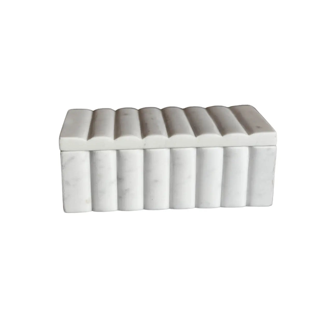 Fluted Box Marble Scallop Design White
