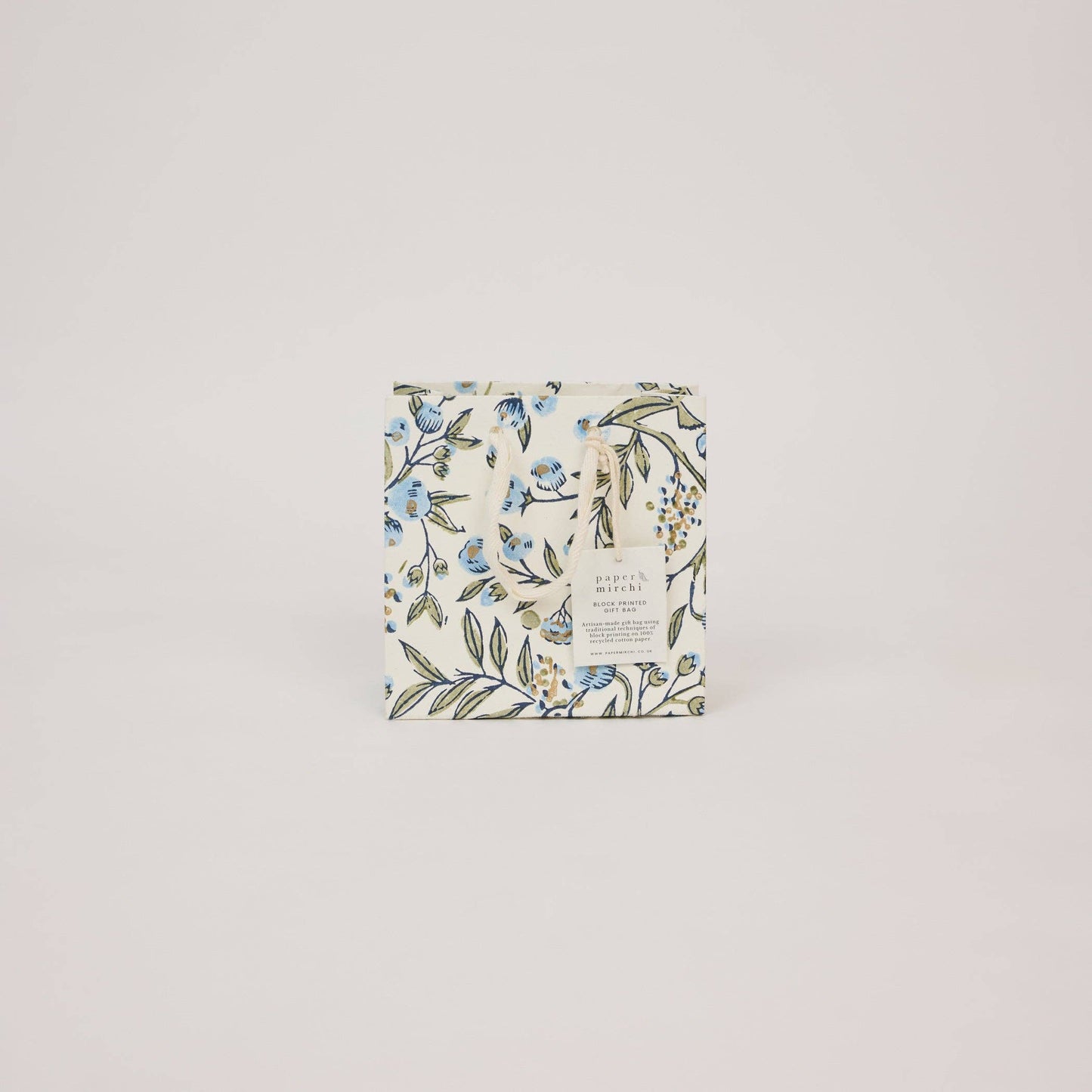 Block Printed Gift Bags (Small) - Blue Stone Refresh - Magnolia Lane co. Home + Garden + Gift