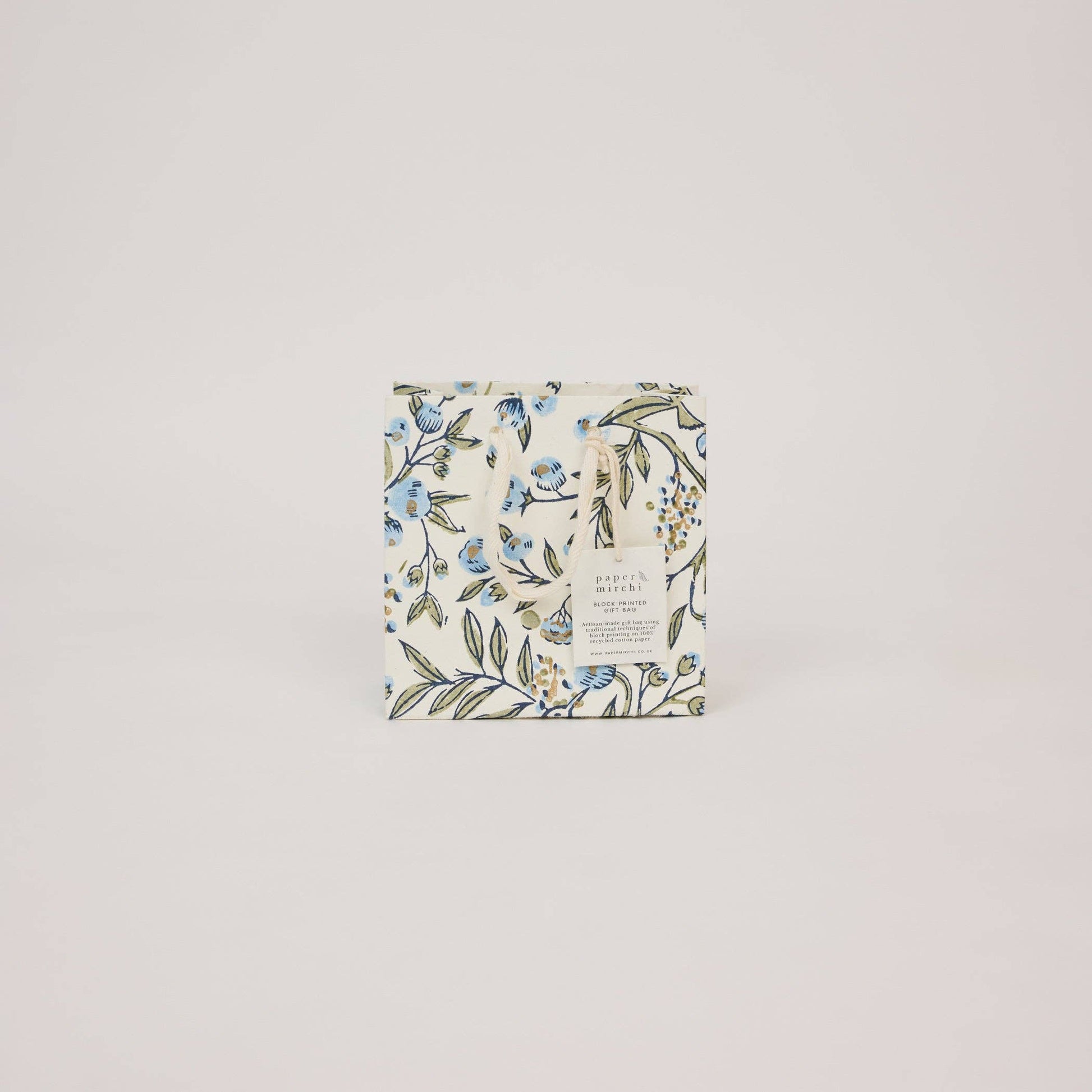 Block Printed Gift Bags (Small) - Blue Stone Refresh - Magnolia Lane co. Home + Garden + Gift