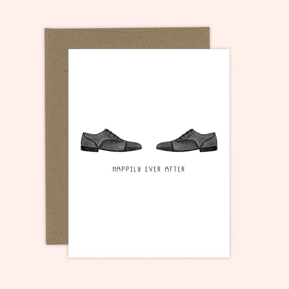 Happily Ever After Mr + Mr Newlywed Gay LGBTQ+ Greeting Card