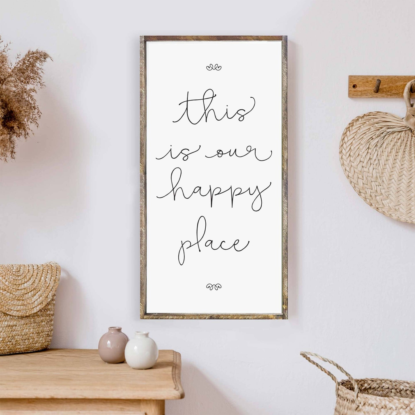This Is Our Happy Place Wood Sign - Magnolia Lane co. Home + Garden + Gift