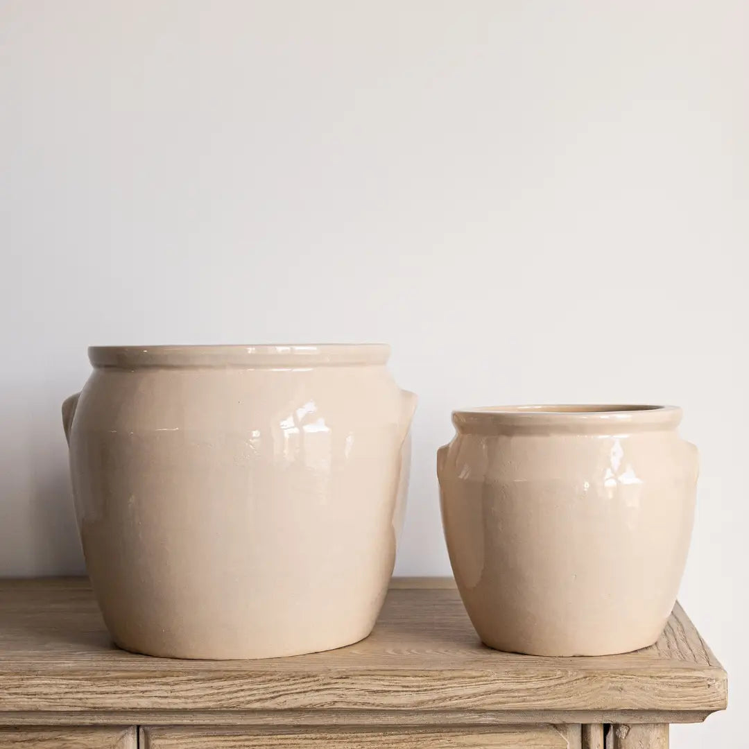 French Replica Cream Glazed Confit Crock Pot