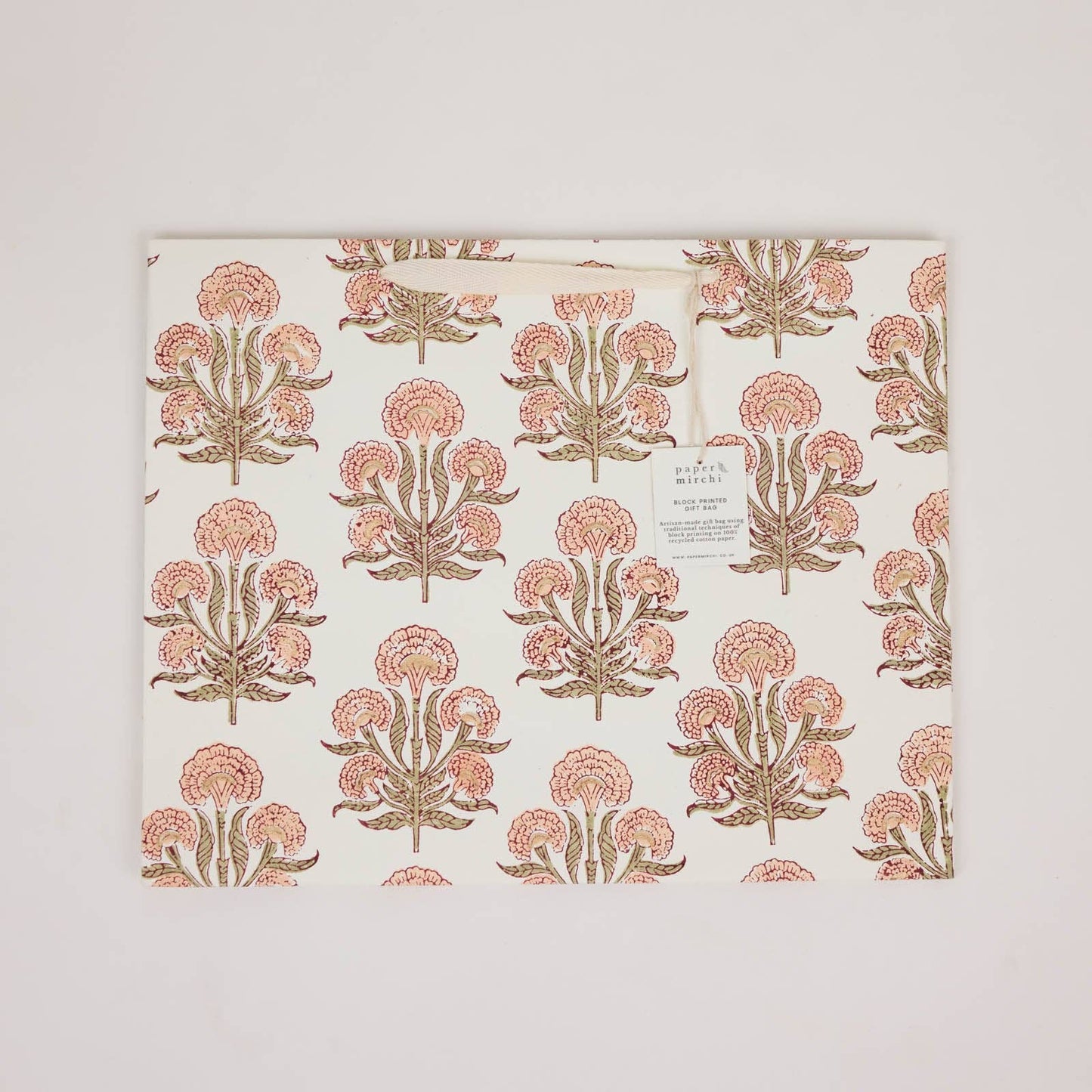 Block Printed Gift Bags (Large) - Terracotta - Magnolia Lane co. Home + Garden + Gift