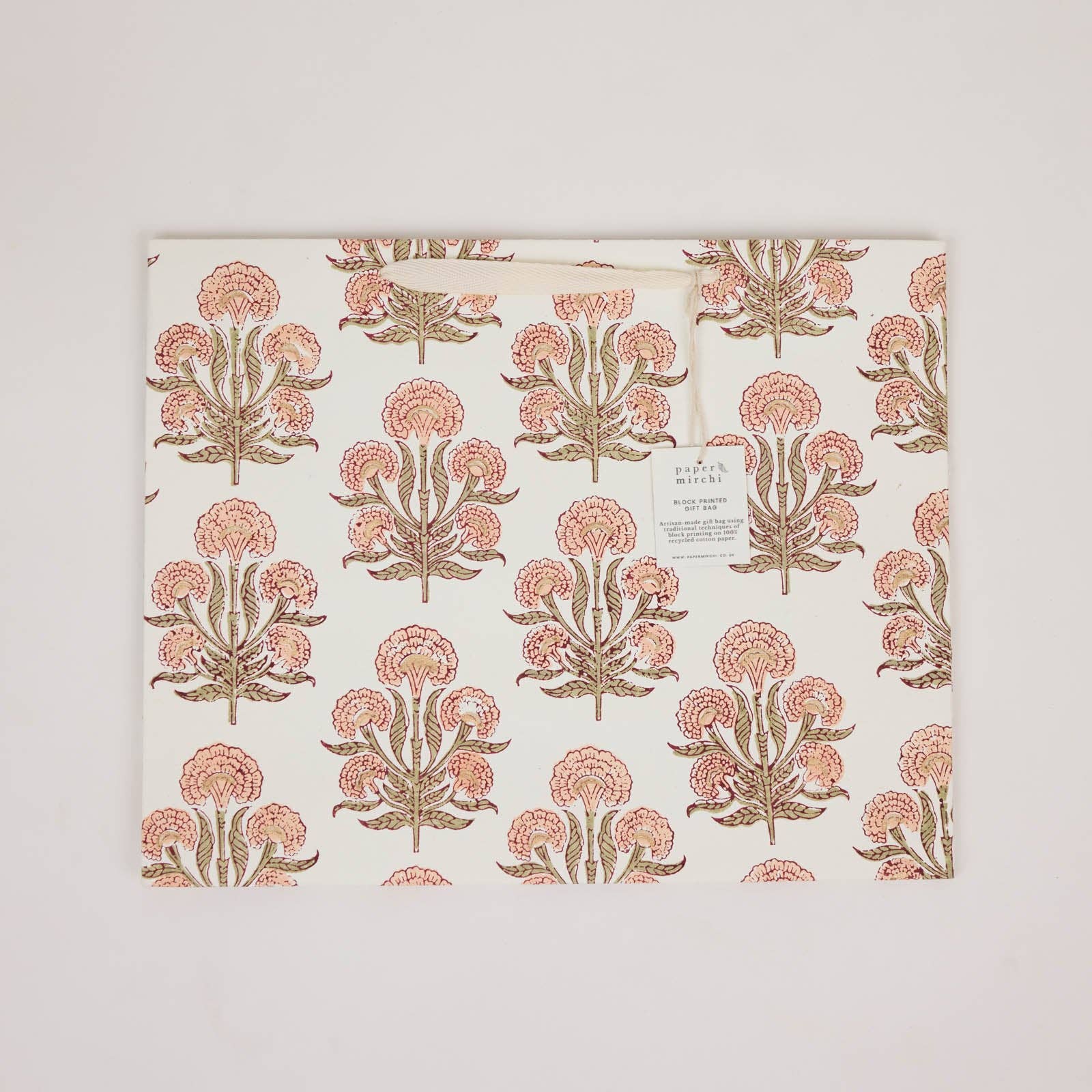 Block Printed Gift Bags (Large) - Terracotta - Magnolia Lane co. Home + Garden + Gift