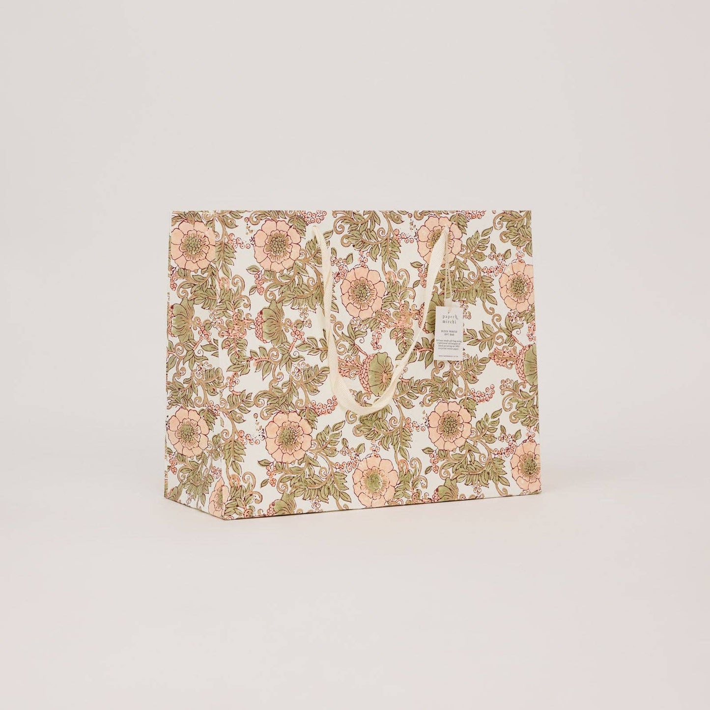 Block Printed Gift Bags (Large) - Terracotta - Magnolia Lane co. Home + Garden + Gift