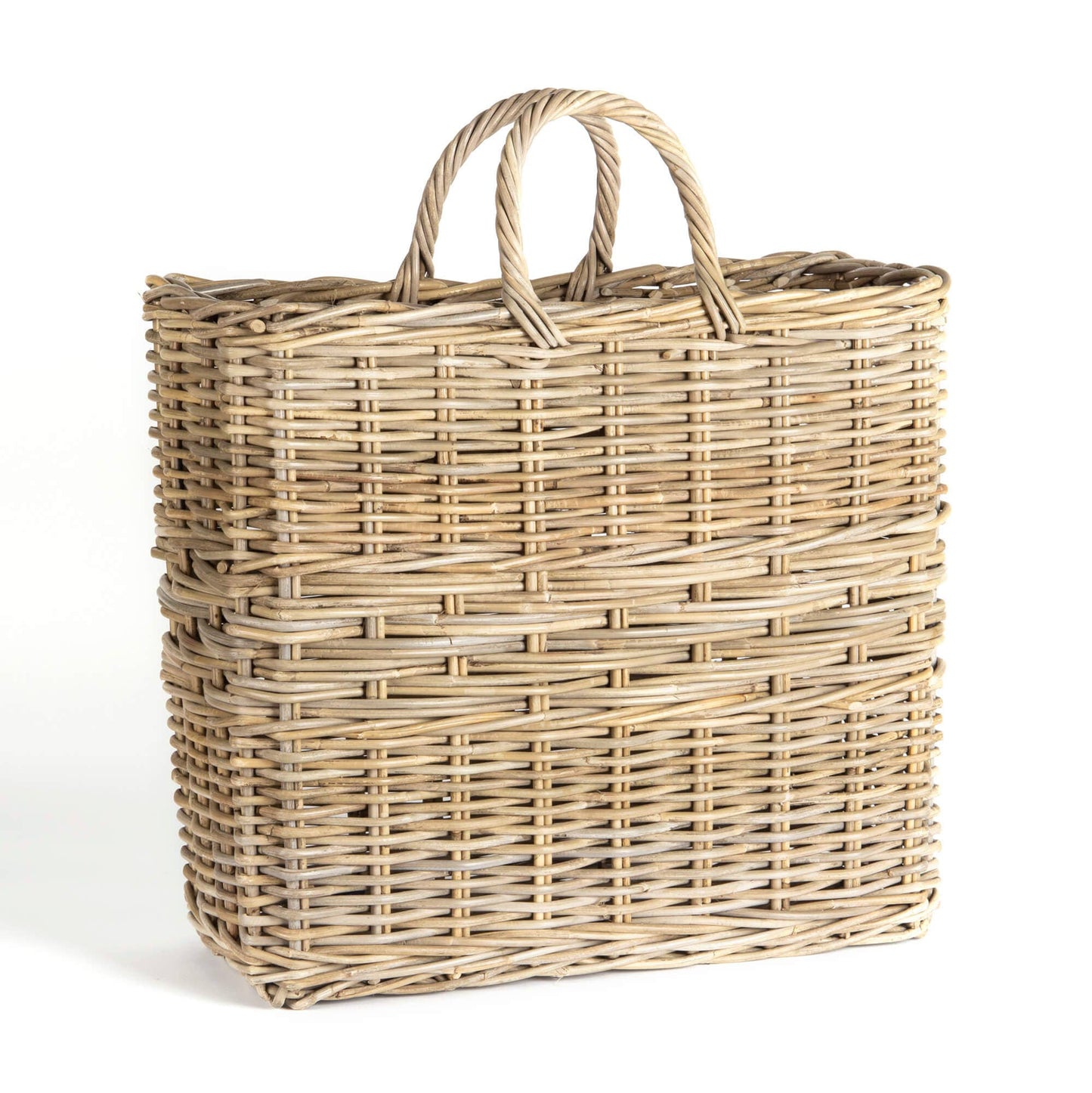 TALL RECT GREY RATTAN BASKET - Magnolia Lane co. Home + Garden + Gift
