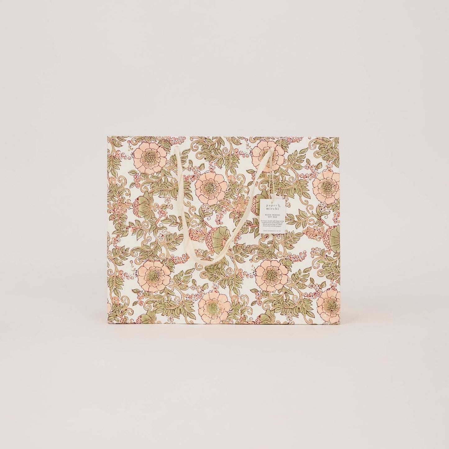 Block Printed Gift Bags (Large) - Terracotta - Magnolia Lane co. Home + Garden + Gift