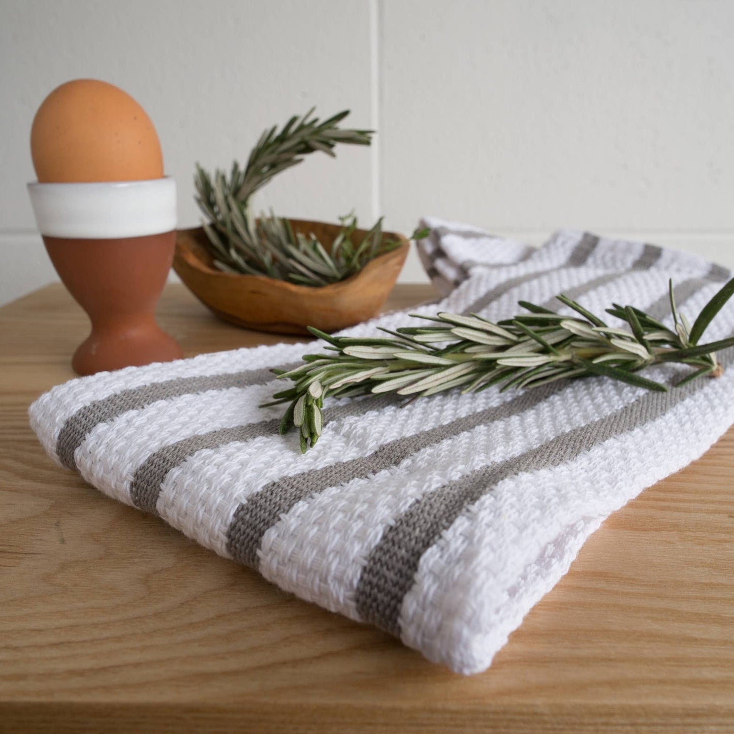 Basketweave London Gray Dishtowel