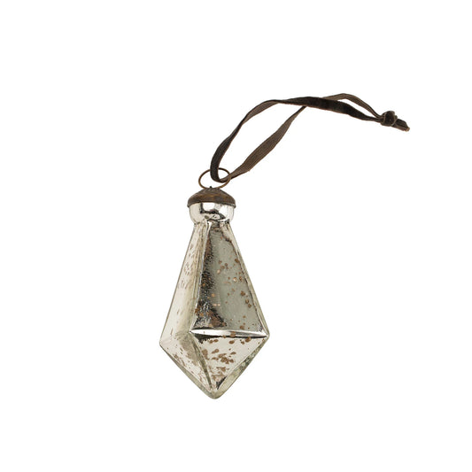 Diamond Droplet Holiday Ornament Silver