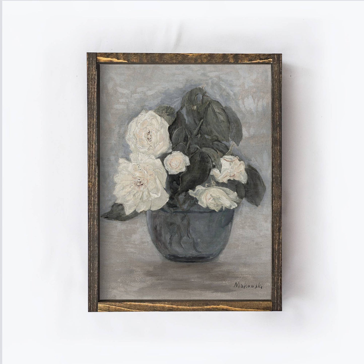 Vintage Flower Print Framed | Vintage Wall Art Framed A112