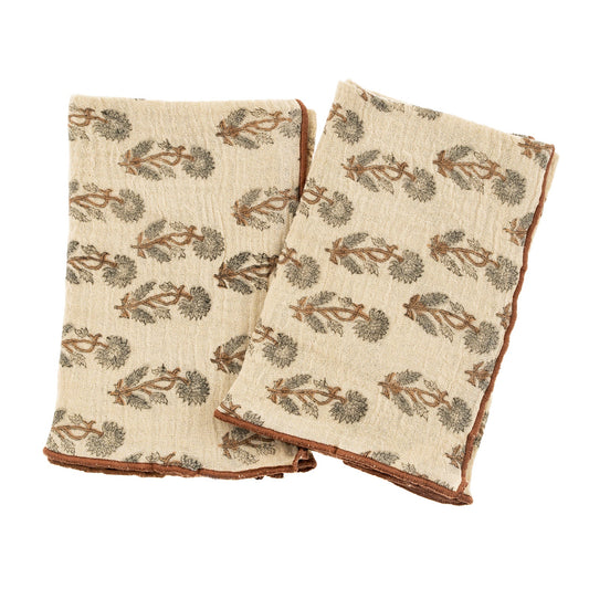 Oleander Block Print Tea Towels | Set of 2