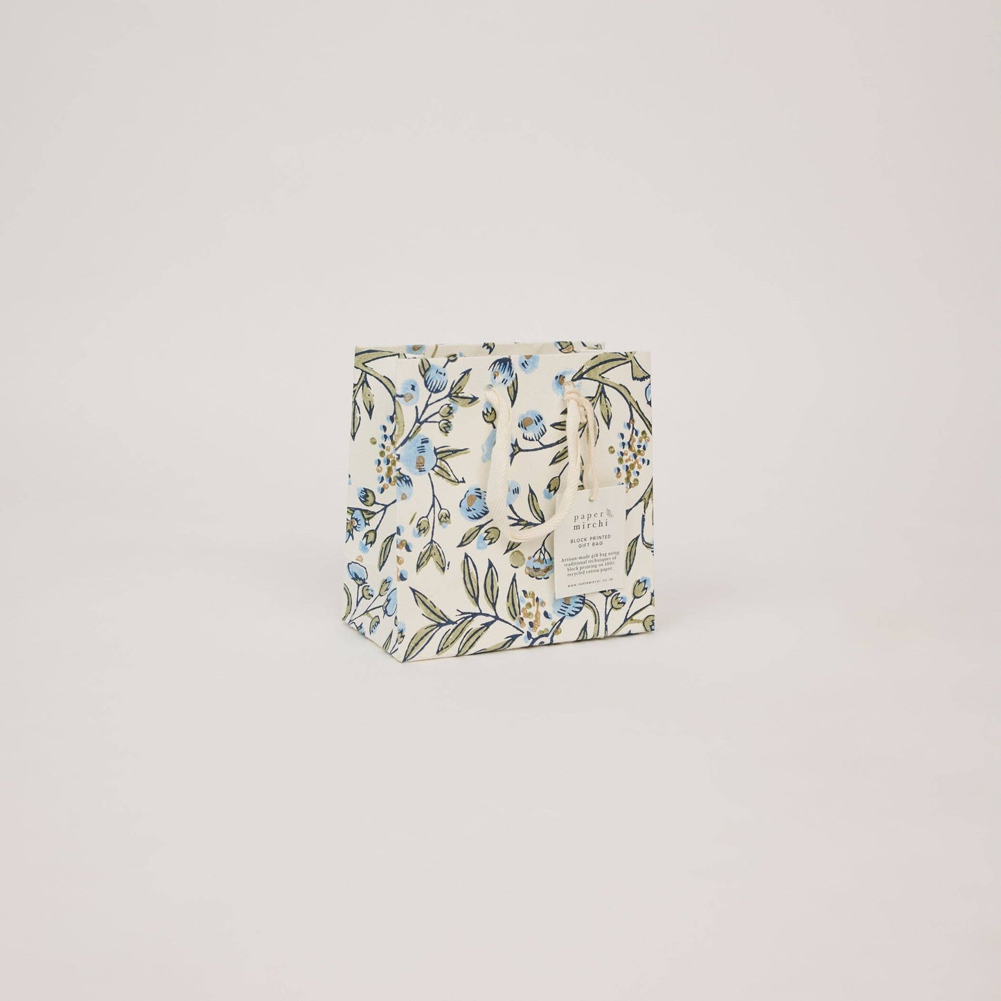 Block Printed Gift Bags (Small) - Blue Stone Refresh - Magnolia Lane co. Home + Garden + Gift