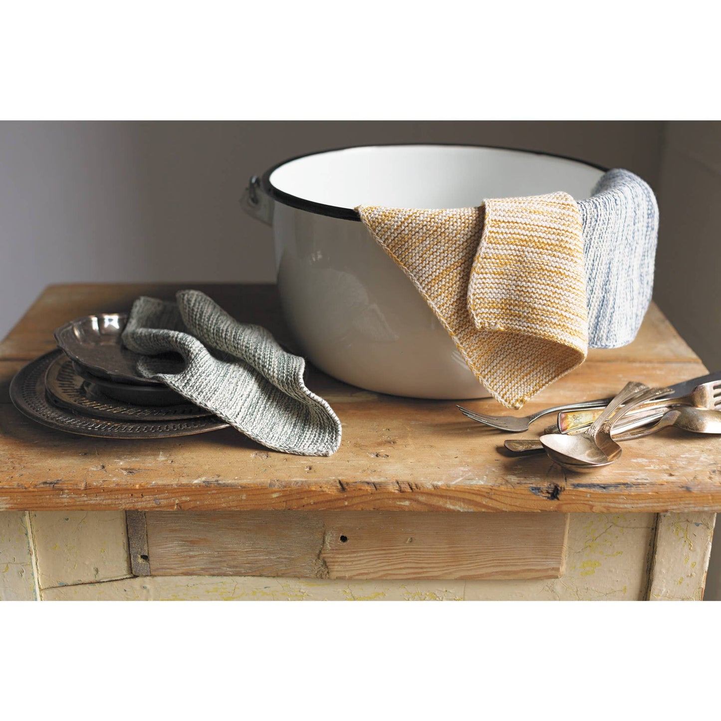 Midnight Blue Knit Dishcloths Set of 2