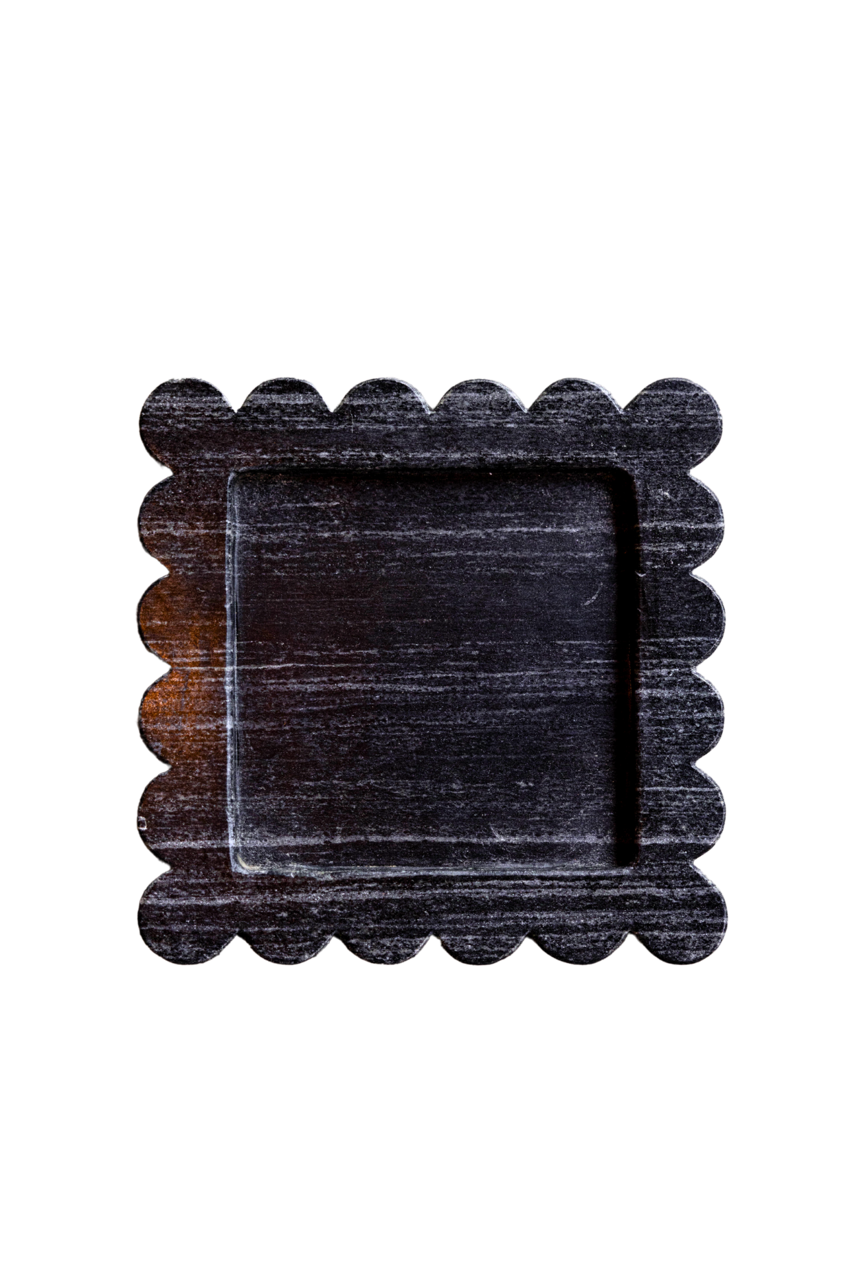 Black Marble Scalloped Tray