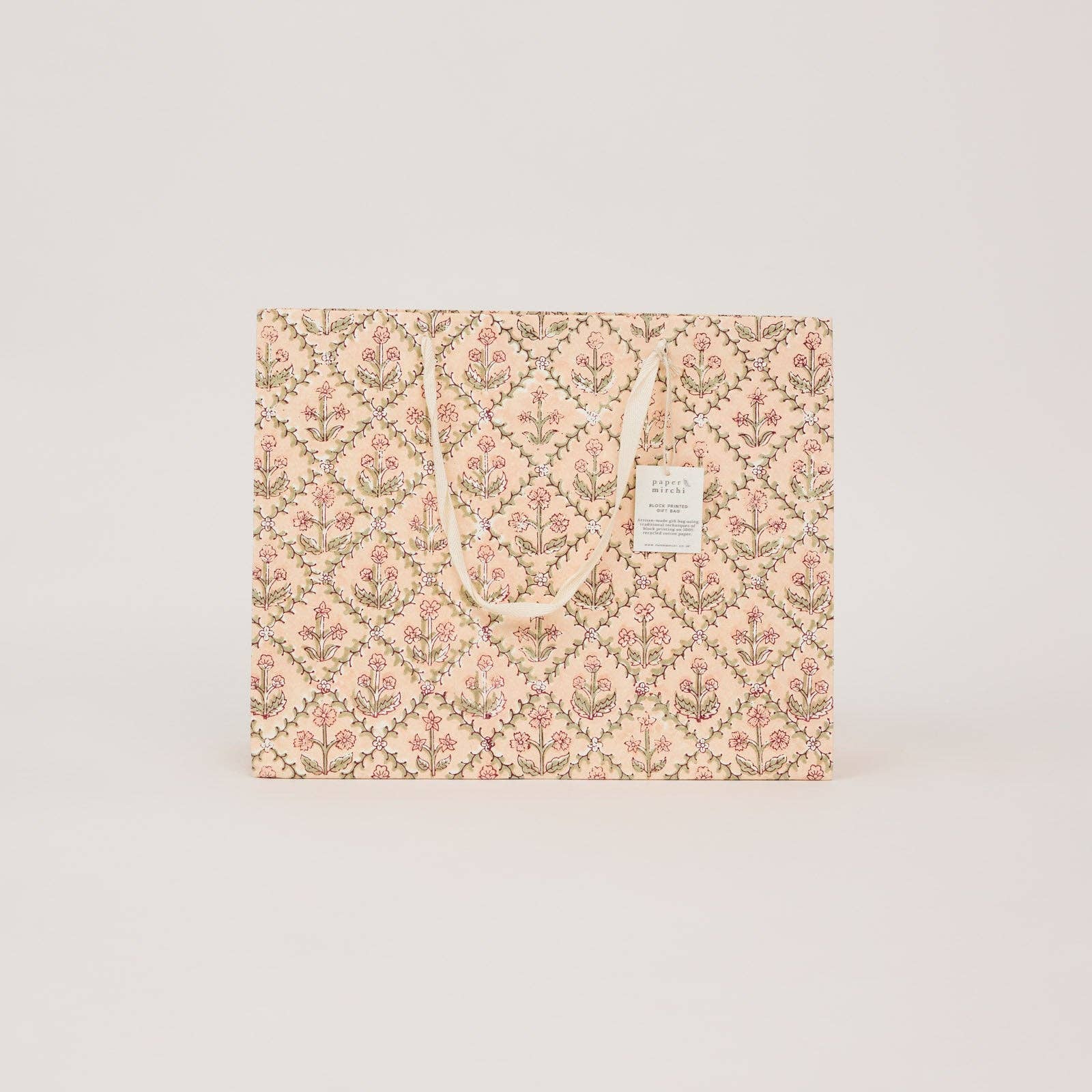 Block Printed Gift Bags (Large) - Terracotta - Magnolia Lane co. Home + Garden + Gift