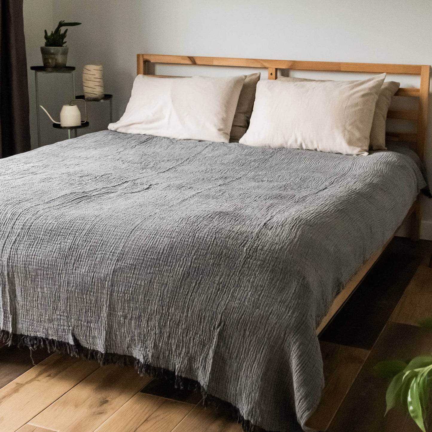 Malvasia Reversible Muslin Gauze Bedspread Blanket Cover W01 - Magnolia Lane co. Home + Garden + Gift