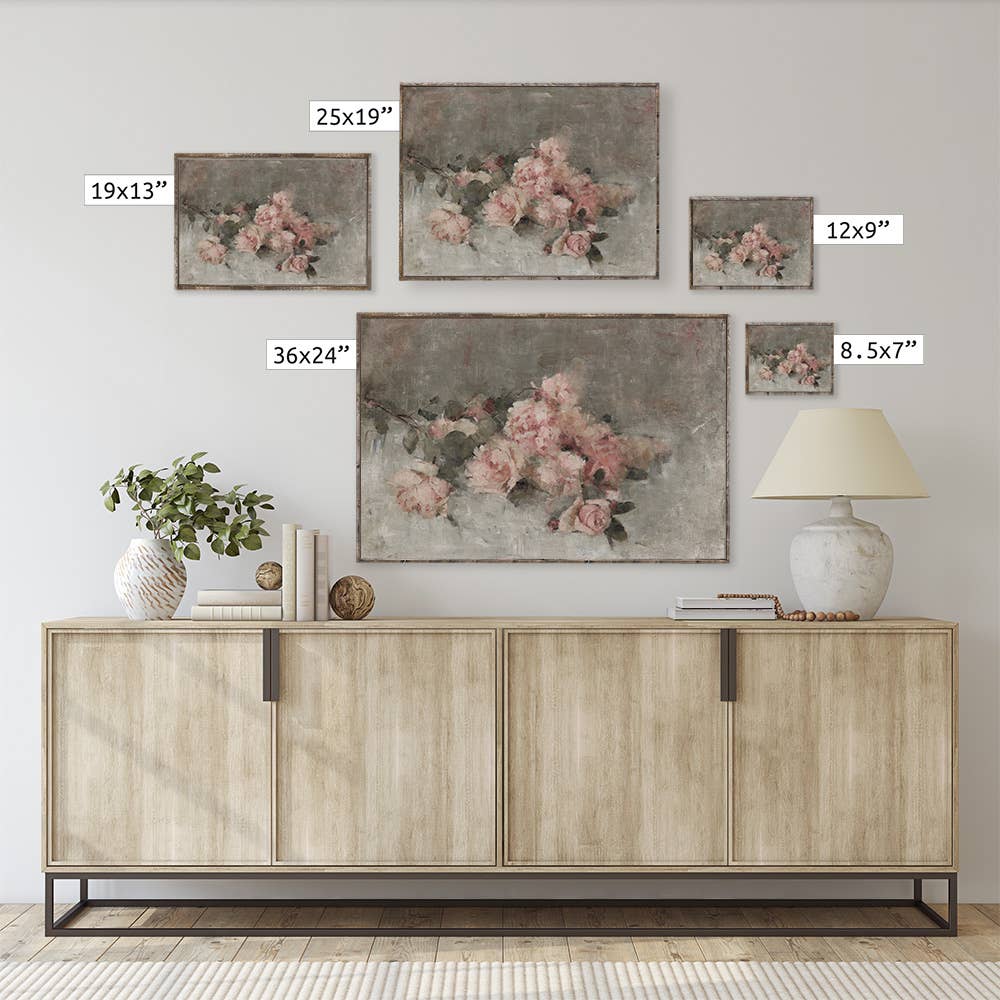 Vintage Flower Print Framed | Flower Painting A115