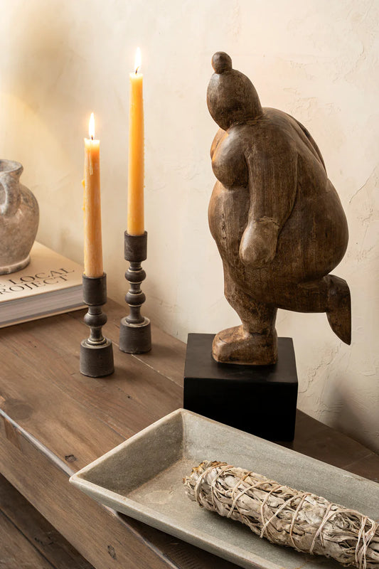 Solene Candle Holder Antique Brown | Two Sizes
