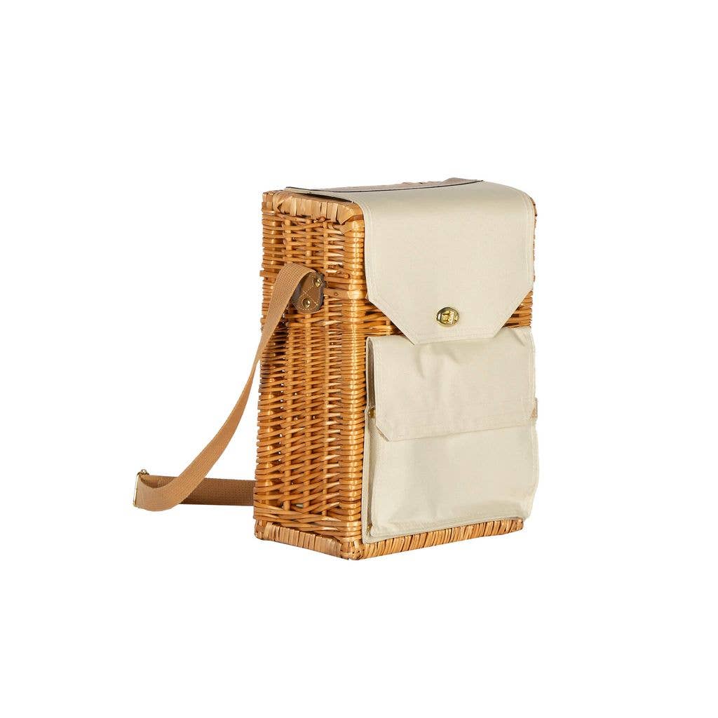 WILLOW 2 WINE BOTTLE BAG WITH CHEESE BOARD KNIFE CORKSCREW - Magnolia Lane co. Home + Garden + Gift