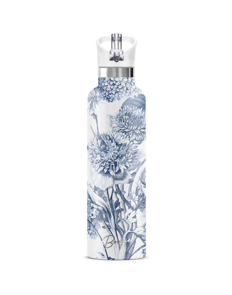 Toile Fleurie | Blue Floral 25oz Insulated Water Bottle