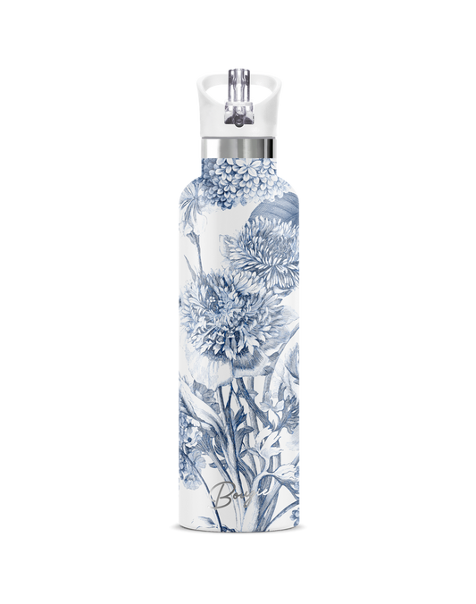 Toile Fleurie | Blue Floral 25oz Insulated Water Bottle