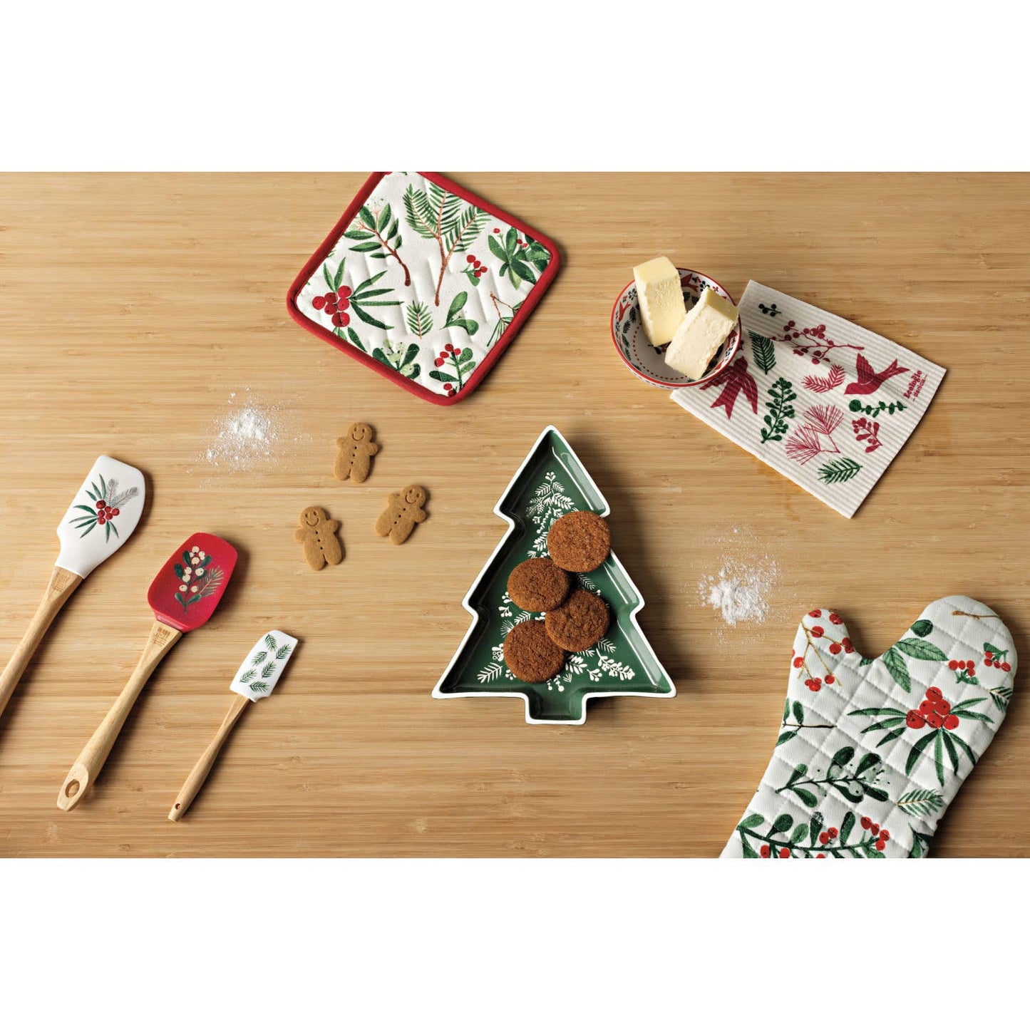 Winterberry Mini Silicone Christmas Spatulas Set of 2