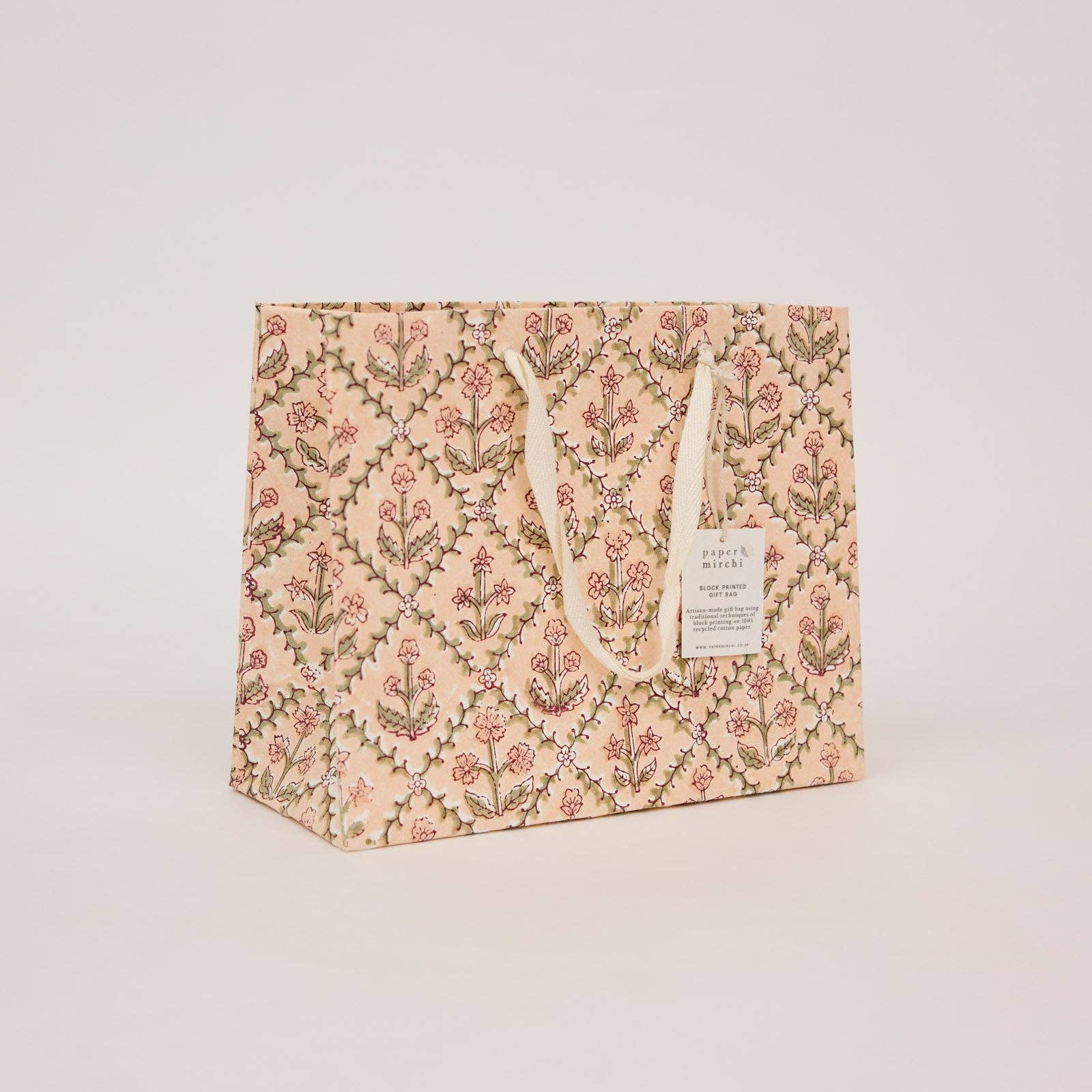 Block Printed Gift Bags (Medium) - Terracotta - Magnolia Lane co. Home + Garden + Gift