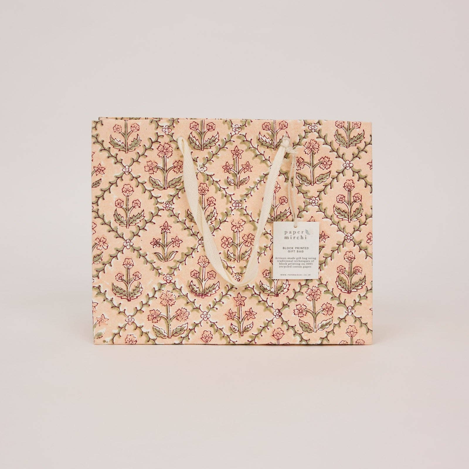 Block Printed Gift Bags (Medium) - Terracotta - Magnolia Lane co. Home + Garden + Gift