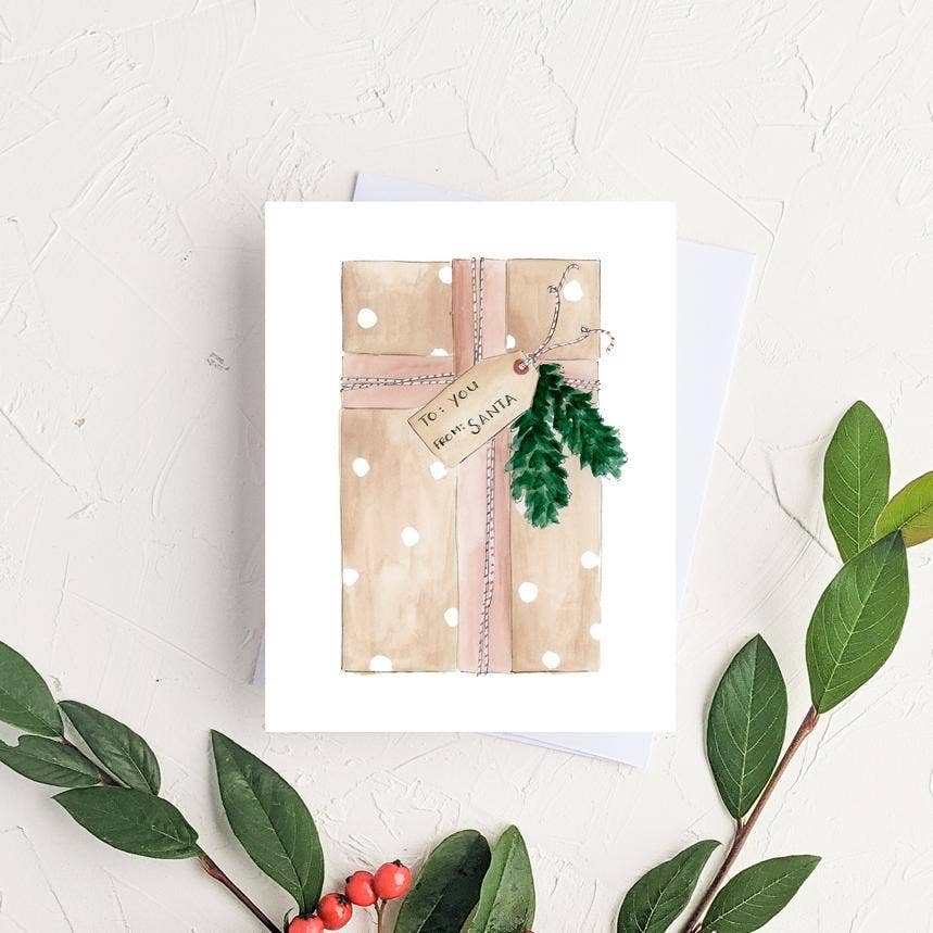 To you, from Santa - Christmas Holiday Greeting Card