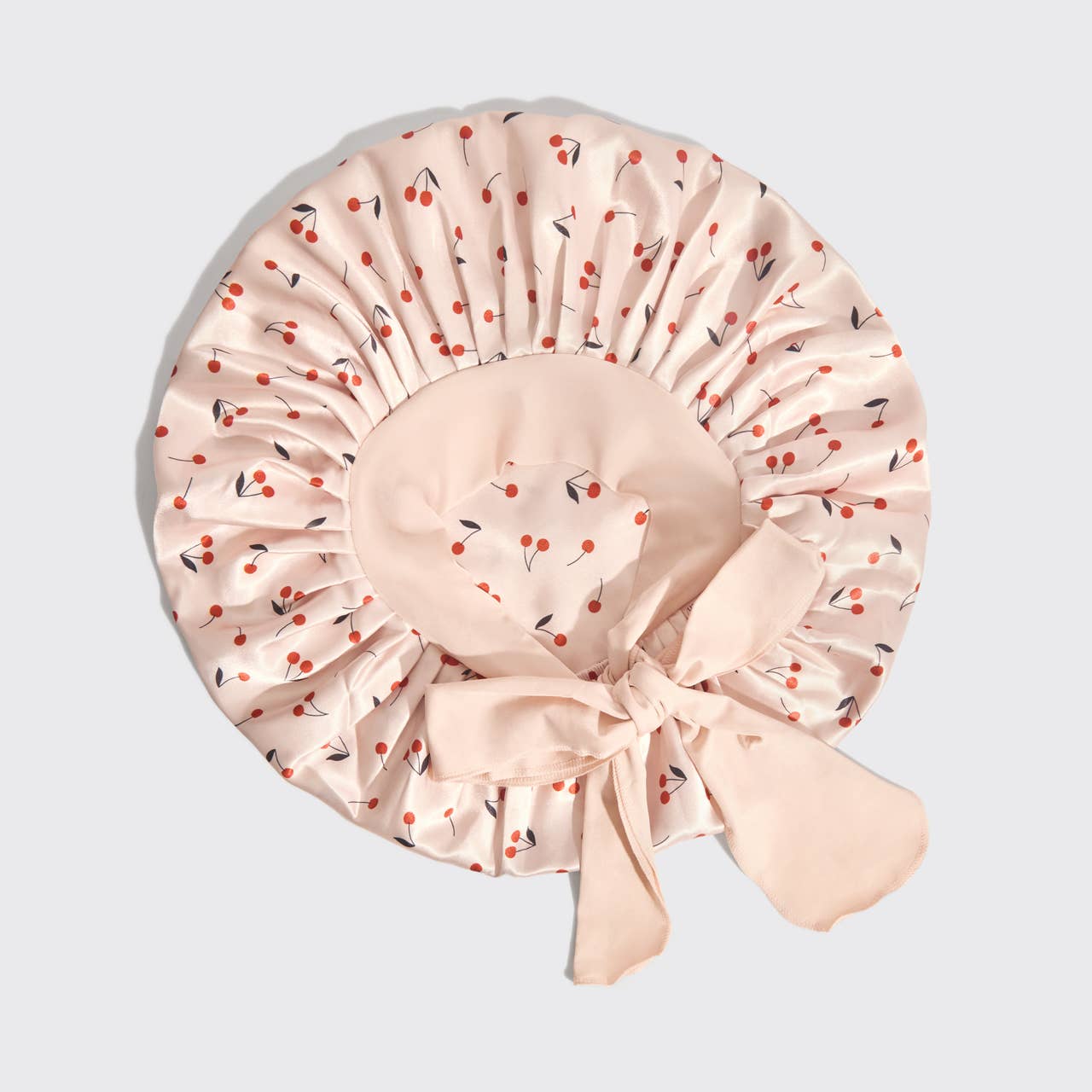 Adjustable Oversized Satin Bonnet - Cherry Print - Magnolia Lane co. Home + Garden + Gift