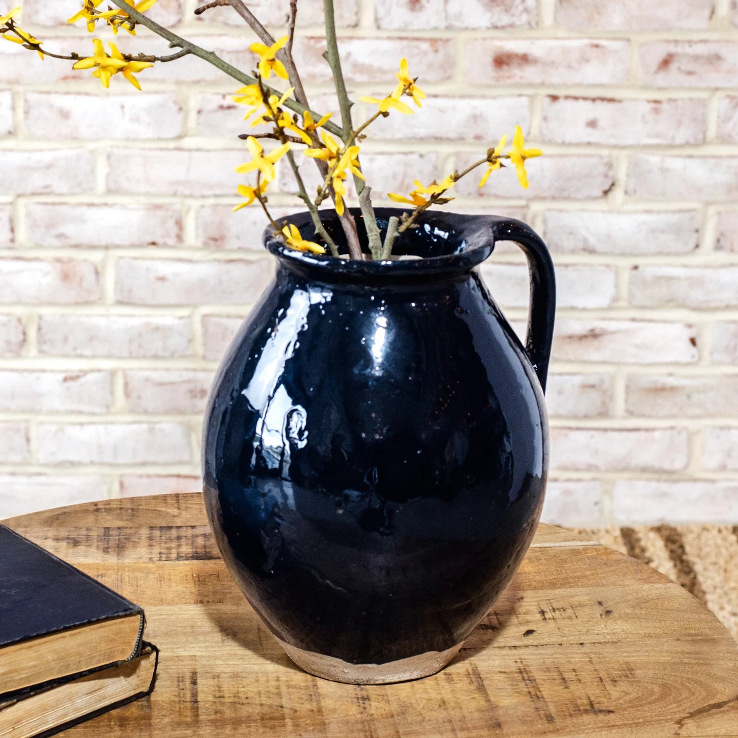 12" DEEP BLUE HANDLE VASE - Magnolia Lane co. Home + Garden + Gift
