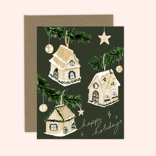 Happy Holidays Gingerbread House Card