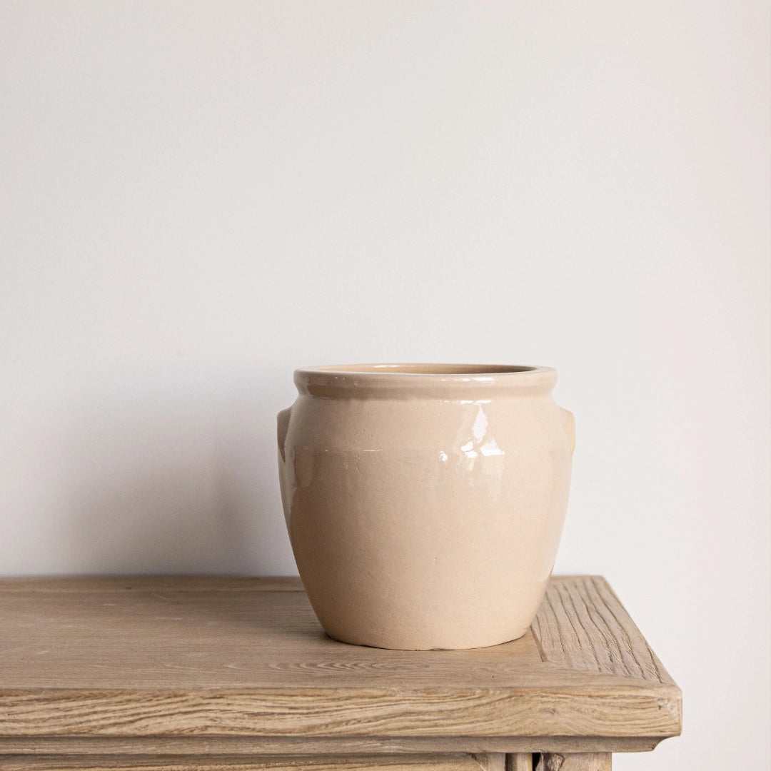 French Replica Cream Glazed Confit Crock Pot