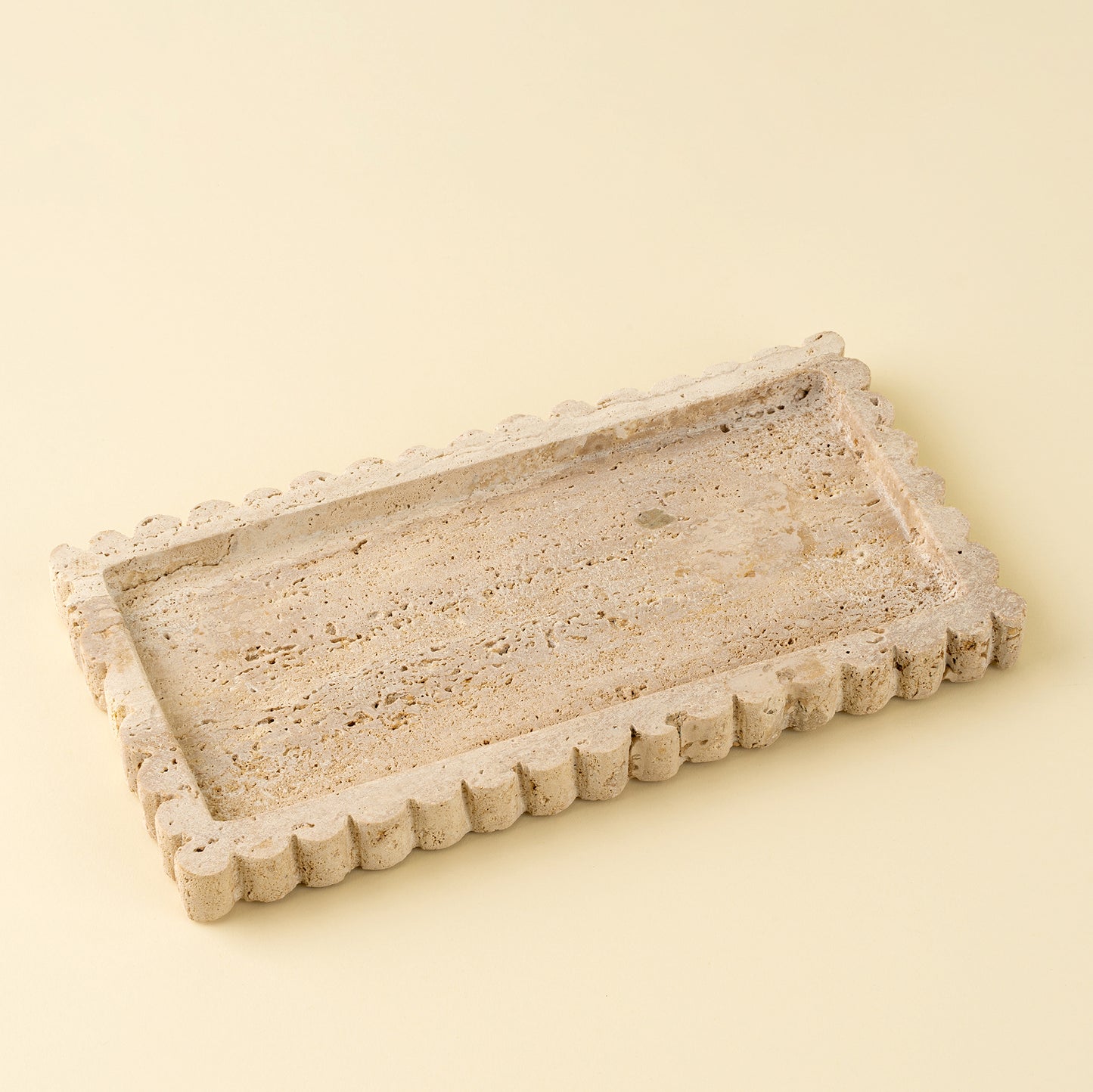 Travertine Scalloped Rectangular Tray - Magnolia Lane co. Home + Garden + Gift