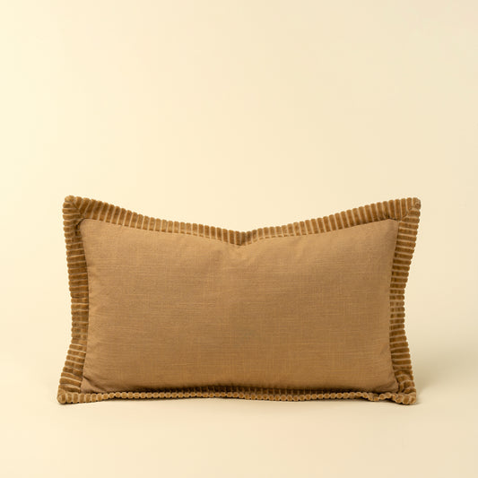 Corded Velvet Edge Pillow, Gold - 21 x 12