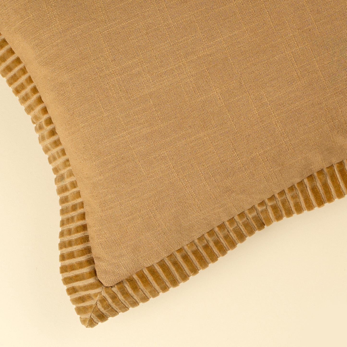 Corded Velvet Edge Pillow, Gold - 21 x 12