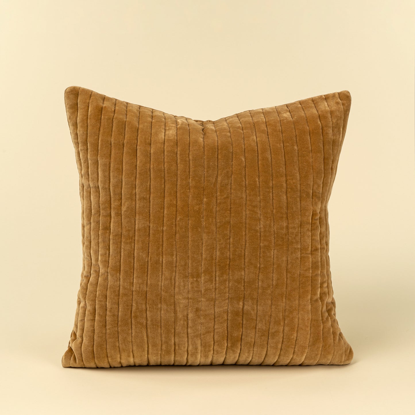 Velvet Stripe Pillow, Gold - 20 x 20