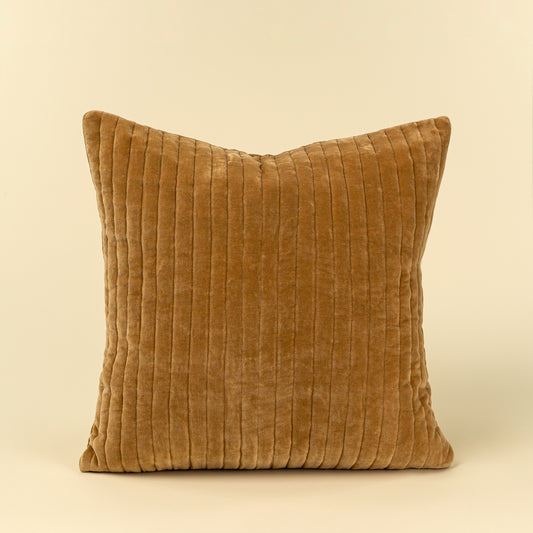 Velvet Stripe Pillow, Gold - 20 x 20