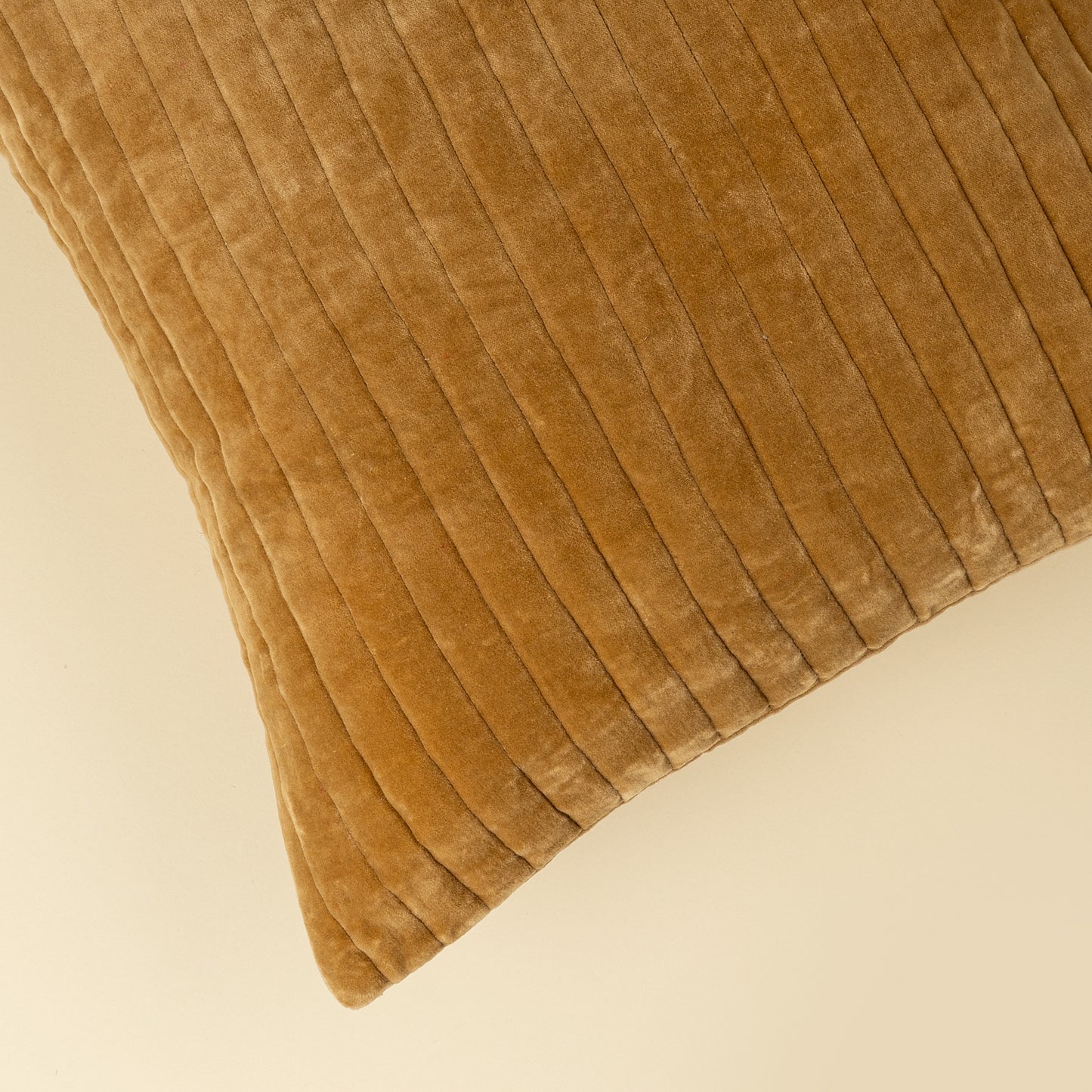 Velvet Stripe Pillow, Gold - 20 x 20
