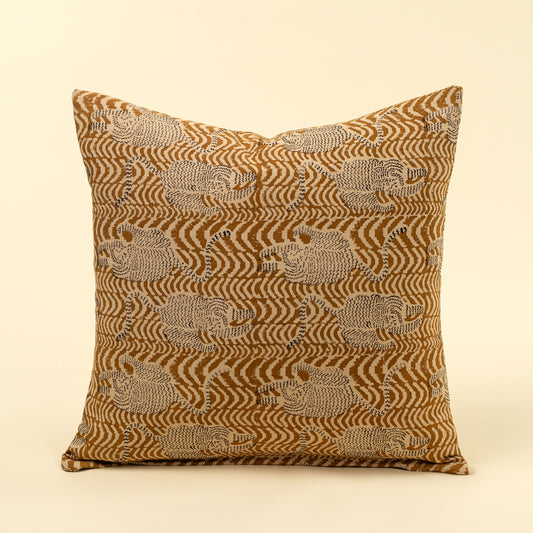 20x20 Taiga Block Print Pillow, Ochre