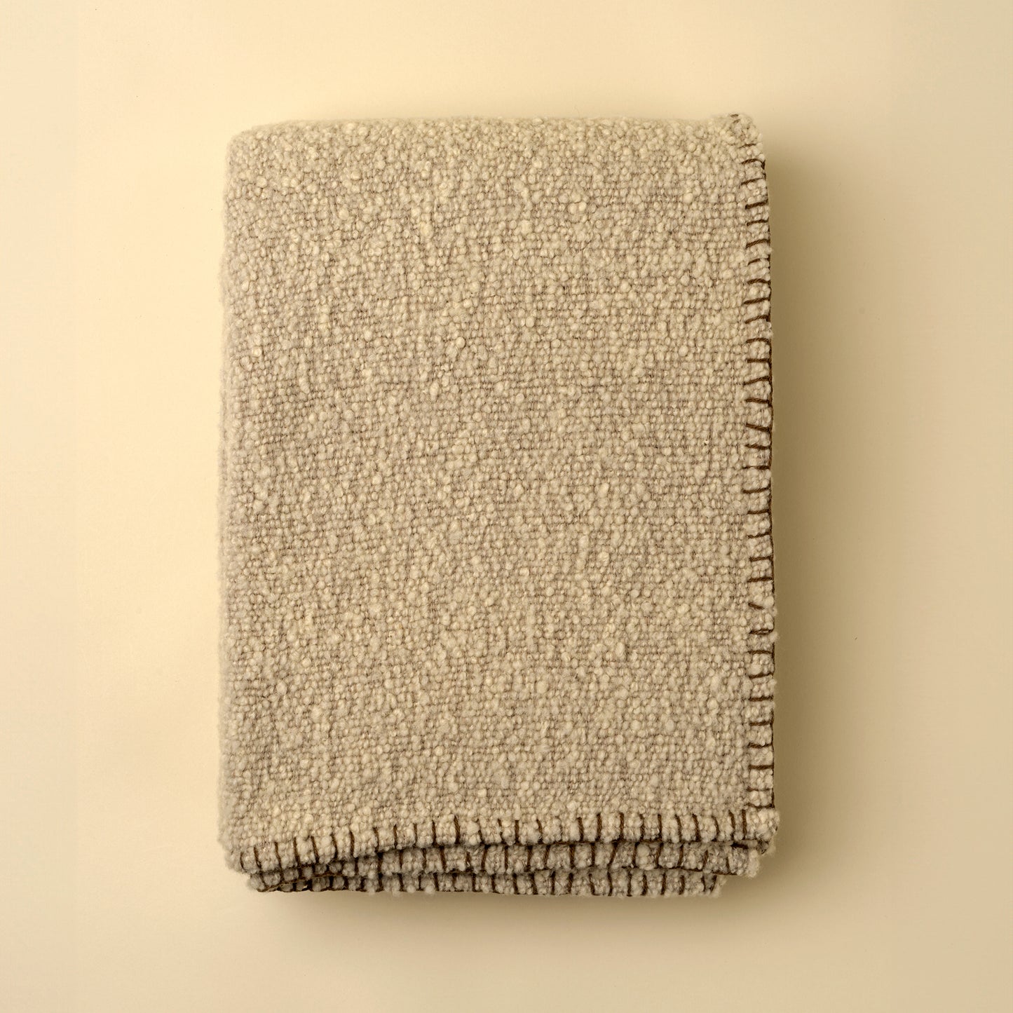 Blanket Stitch Boucle Throw, Natural