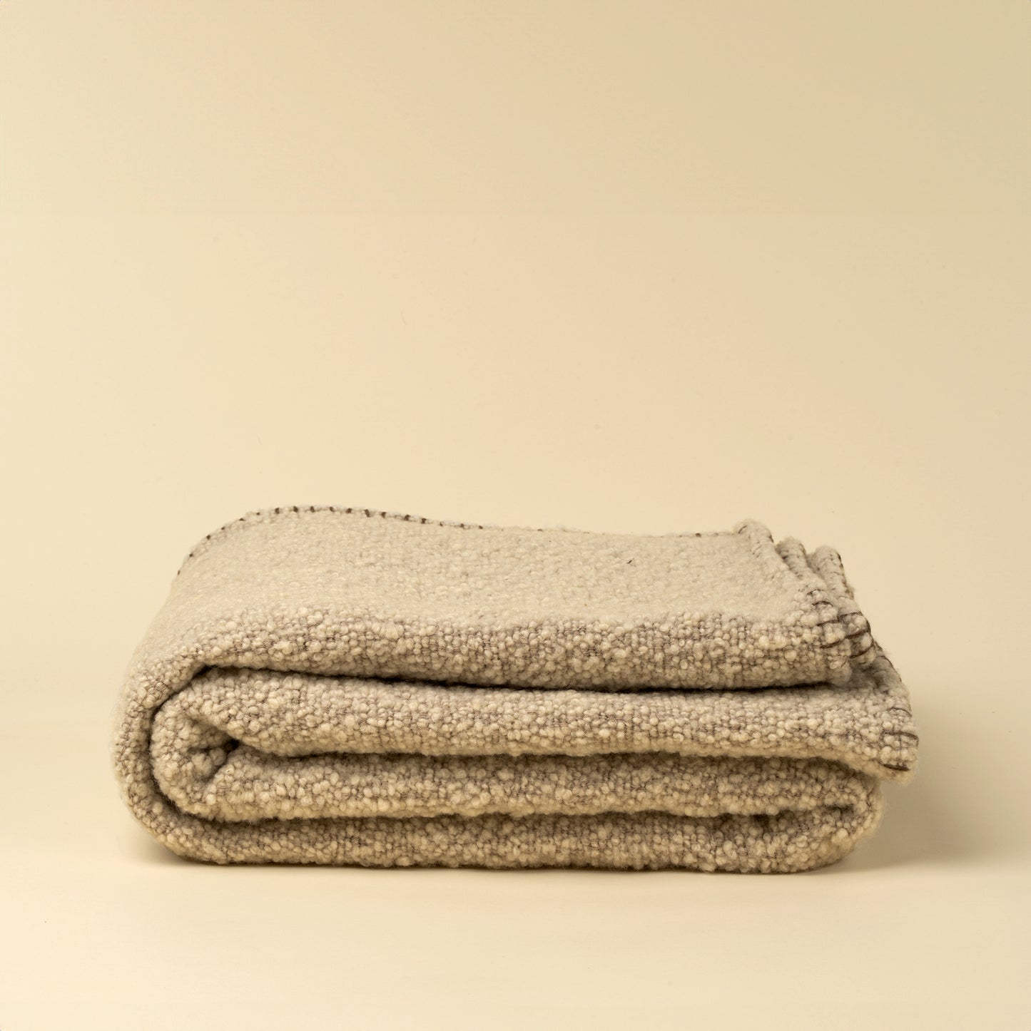Blanket Stitch Boucle Throw, Natural