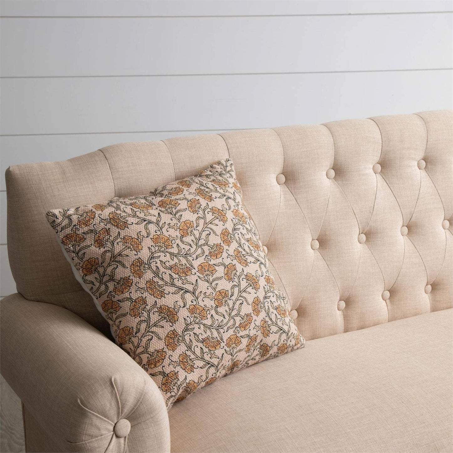 Pillow - Knubby Slub Block Print, Dandelion